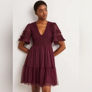 boden tulle smocked mini party dress ruby ring 12 Large XL